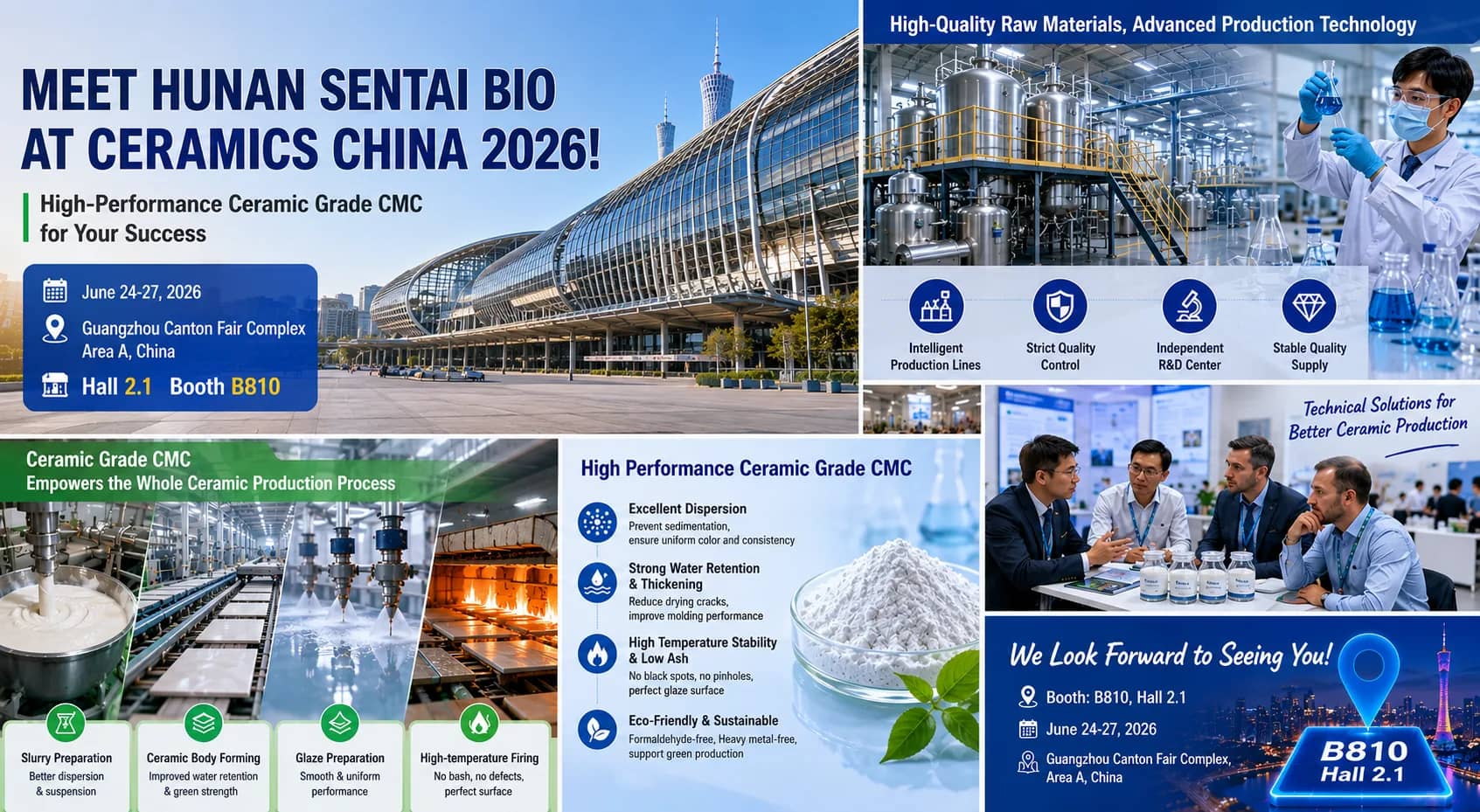 Sentai's invitation banner for Ceramics China 2026, Hall 2.1 booth B810